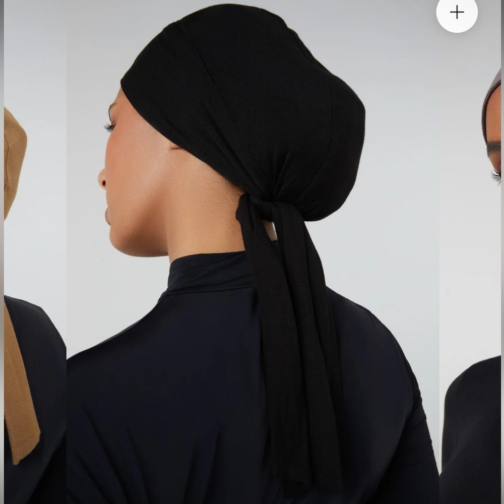 Lyra Bamboo Hijab Tie Cap: Black